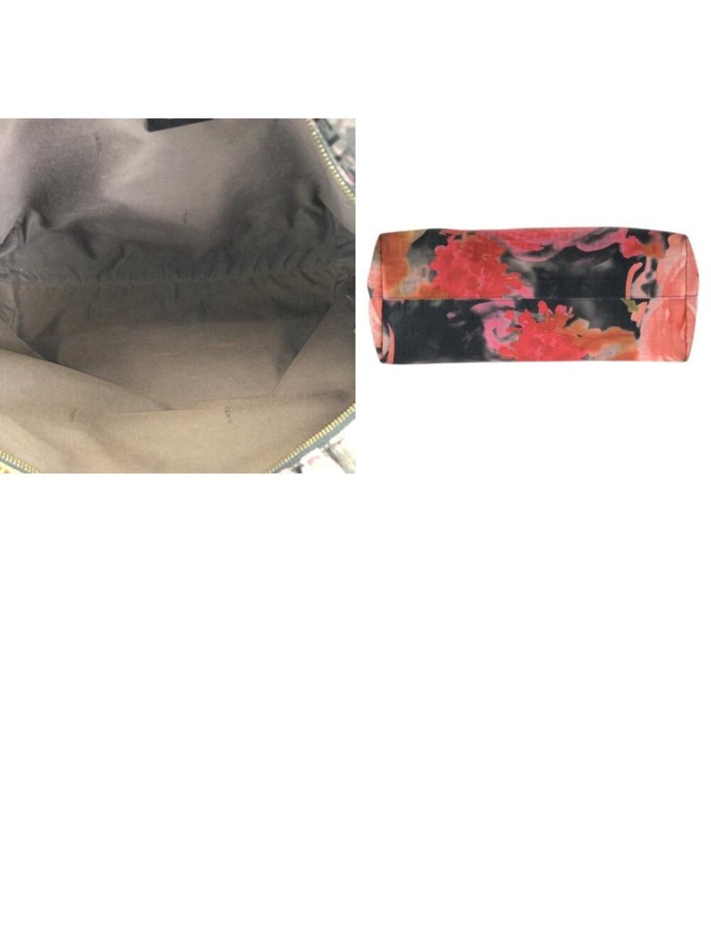 Fendi Zucchino Floral Black Pink Orange Nylon Leather Tote Shoulder Bag - Picture 9 of 9